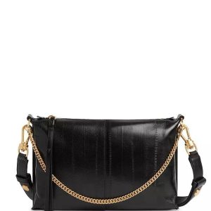 Eve black leather crossbody bag for women
