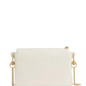 Fletcher small white leather shoulder bag for women
