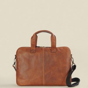 Atlanta vintage brown leather briefcase bag for men
