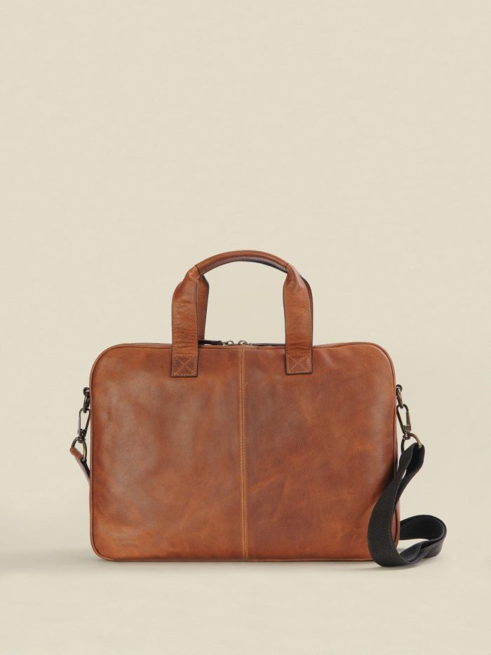 Atlanta vintage brown leather briefcase bag for men