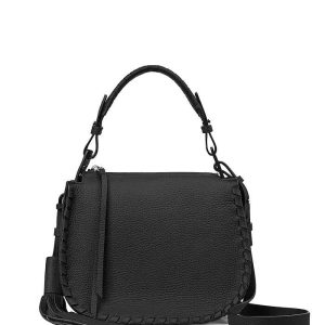 Mori top handle black crossbody bag for women