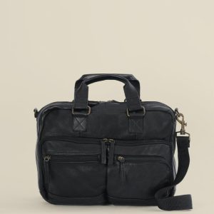 Seattle vintage black leather briefcase bag for men