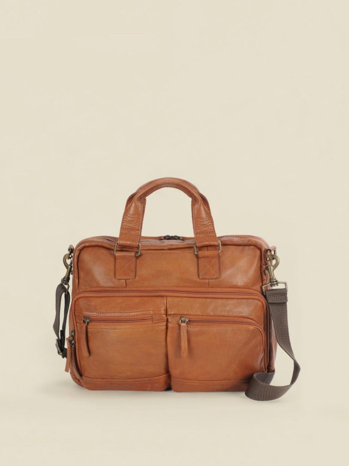 Seattle vintage brown leather briefcase bag for men