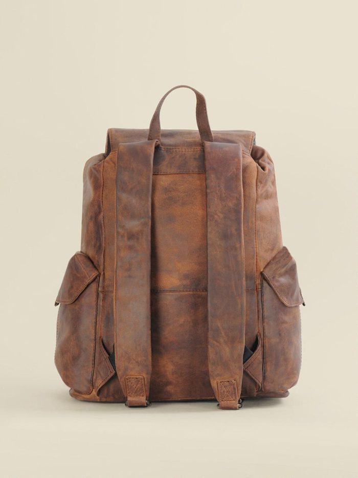 Nicholas vintage brown leather backpack bag for men - Image 3