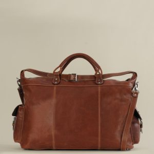Minneapolis cognac leather duffel bag for men