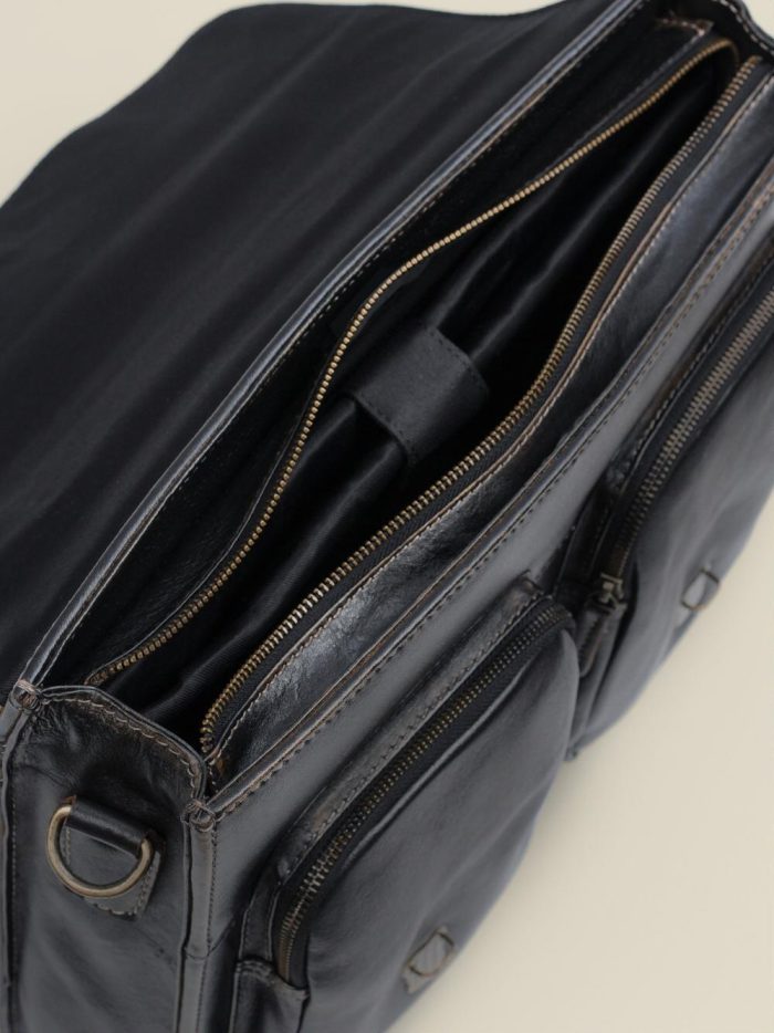 Cincinnati black leather briefcase bag for men - Image 2