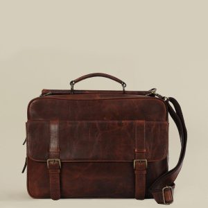 Memphis vintage brief brown leather bag for men