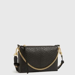 Eve black leather crossbody bag for women