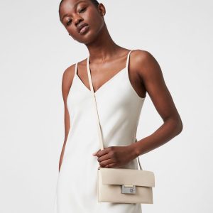 Francoise white leather crossbody bag for women