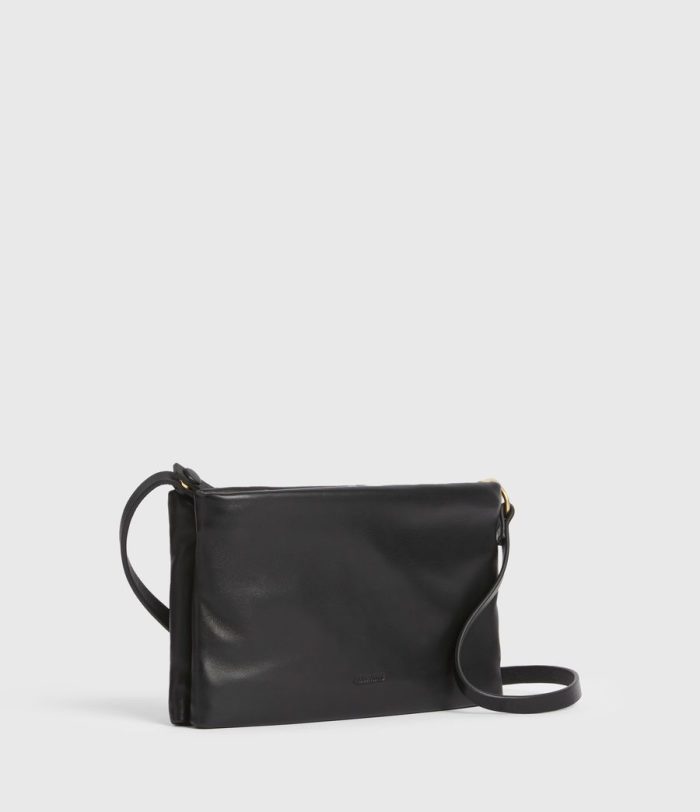 Mila white leather double pouch bag for women - Image 2