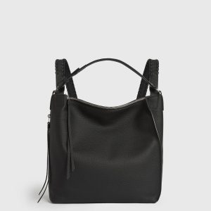 Kita small black leather backpack bag for women